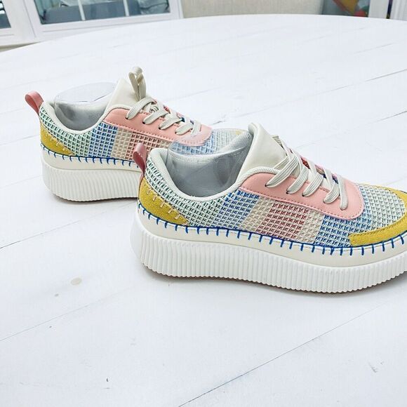 Nicole Miller  Mixed Media Platform NY Shoes Sneaker Women's  Size 8 Pastel New - Picture 6 of 10